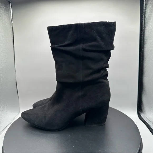 Botkier Skylar Slouched Bootie Pointed Toe Faux Suede Women 7.5 Black - Picture 4 of 9
